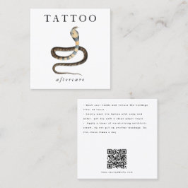 Cartão De Visita Quadrado Cobra Cobra Tatuagem após cuidados Instruções QR