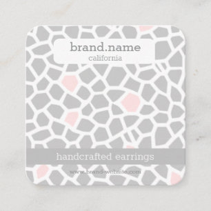 Cartão De Visita Quadrado Cobra cor-de-rosa Suporte de Vídeo de Joia Feita à