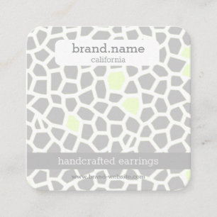 Cartão De Visita Quadrado Cobra Pele Cinza Suporte para Vídeo de Joalharia