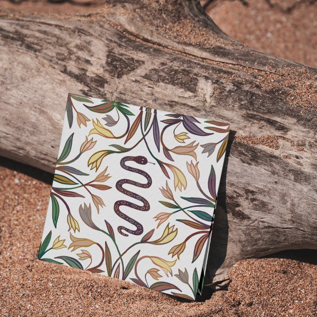 Cartão De Visita Quadrado Cobra Plant Astrology Yoga Healer Tarot Occult (Criador carregado)