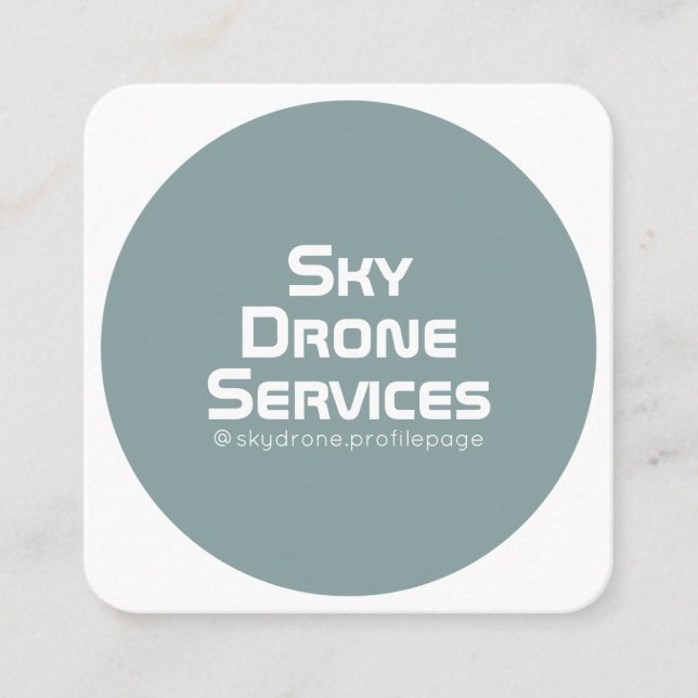 Cartão De Visita Quadrado Cobrir verde de inspiração tecnológica arredondado (Frente)