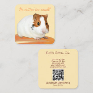 Cartão De Visita Quadrado Cód. Pet Care Guiné Pig QR