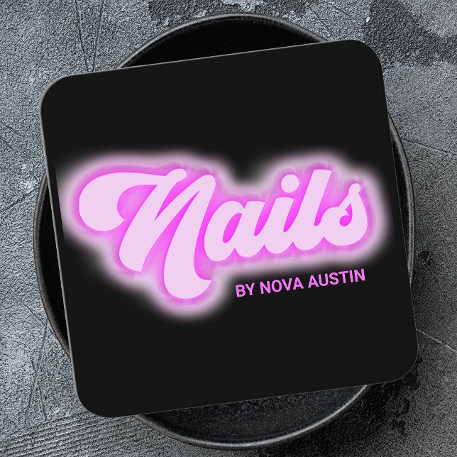 Cartão De Visita Quadrado Cód. QR da tecnologia de Nail Tech Salon Link Beau (Criador carregado)