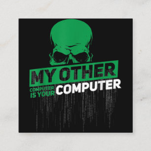 Cartão De Visita Quadrado Código Admin do Nerd Hacker do Engenheiro Sysadmi