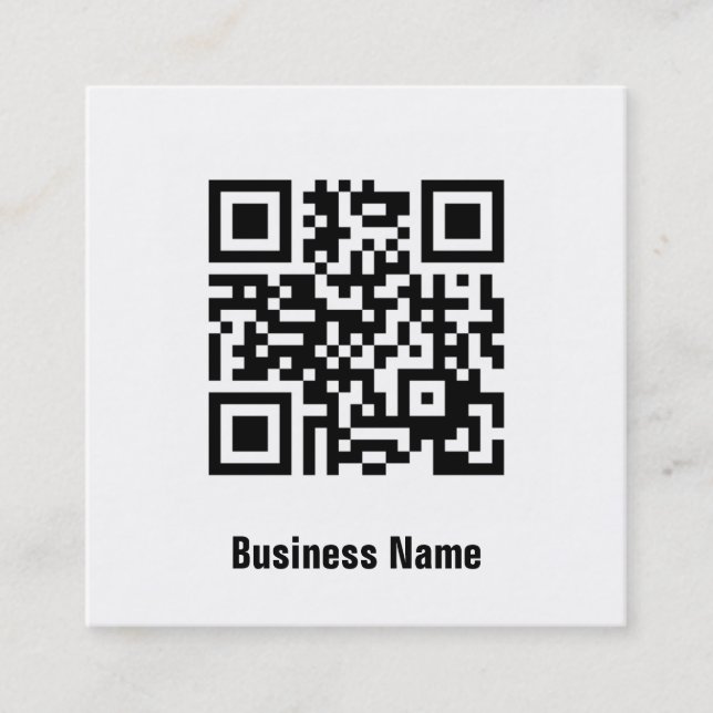 Cartão De Visita Quadrado Código preto e branco clássico elegante simples de (Frente)