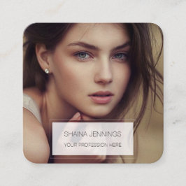 Cartão De Visita Quadrado Código QR Adicionar sua foto moderna simples