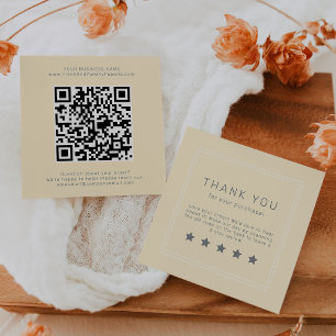 Cartão De Visita Quadrado Código QR Amarelo Manteiga Simples AVERY Deixe uma