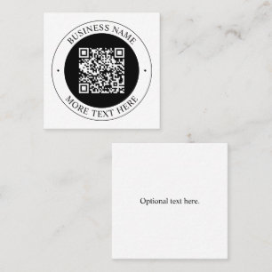 Cartão De Visita Quadrado Código QR com Nome da Empresa Texto Circular Editá
