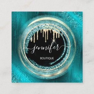 Cartão De Visita Quadrado Código QR Compro de logotipo Black Dourado Drives