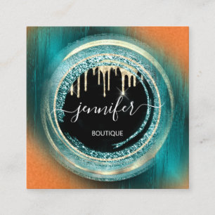 Cartão De Visita Quadrado Código QR Compro de logotipo Black Dourado Drives