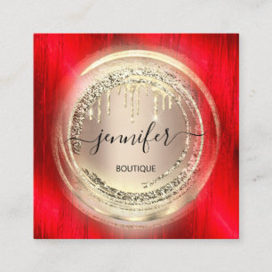 Cartão De Visita Quadrado Código QR Compro de logotipo Blush Rosa Dourado Dr