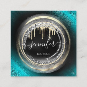 Cartão De Visita Quadrado Código QR Compro de logotipo Unidades Douradas pre