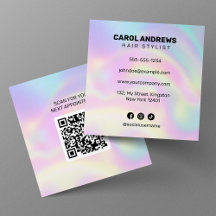 Código QR de agendamento de cabeleireiro holográfi