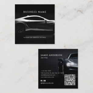 Cartão De Visita Quadrado Código QR de Carro/Veículo/Automóvel Moderno & Míd
