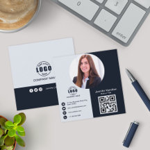 Código QR de foto de adição preto e branco profiss