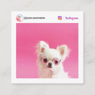 Cartão De Visita Quadrado Código QR de Foto e Estrelas do Instagram Moderno