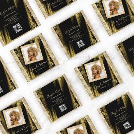 Cartão De Visita Quadrado Código QR de Fotografia Personalizada do Cabelo de