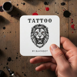 Cartão De Visita Quadrado Código QR de Marca Criativa de Tatuador Profission
