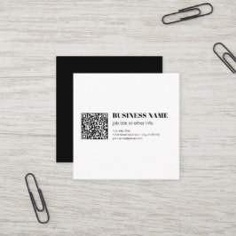 Cartão De Visita Quadrado Código QR de negócios e texto retrô-moderno editáv