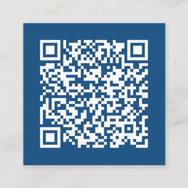 Cartão De Visita Quadrado Código QR de negócios personalizável azul mínimo (Frente)