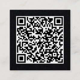 Cartão De Visita Quadrado Código QR de negócios personalizável Preto mínimo