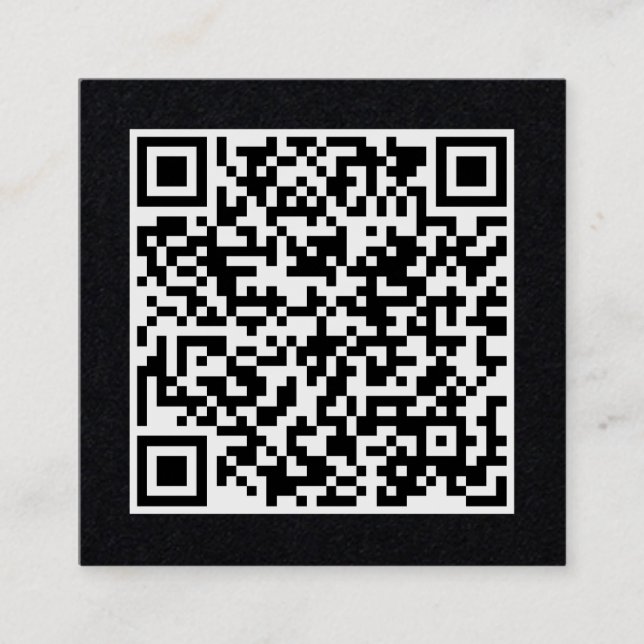 Cartão De Visita Quadrado Código QR de negócios personalizável Preto mínimo (Frente)