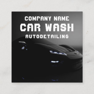 Cartão De Visita Quadrado Código QR de Wash de Carro de Detenção Automática