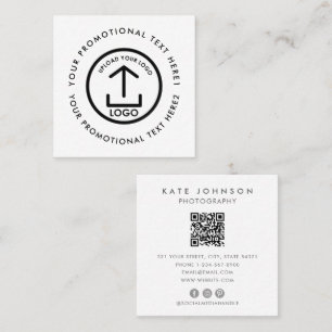 Cartão De Visita Quadrado Código QR digitalizável do logotipo de empresa mod