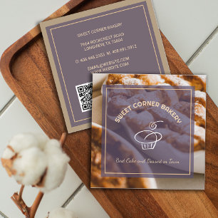 Cartão De Visita Quadrado Código QR do logotipo de sacada de fotos personali