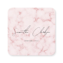 Código QR Elegante Mármore Rosa Escrito à Mão Scri