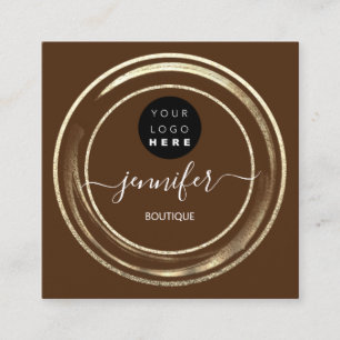 Cartão De Visita Quadrado Código QR Logotipo Glitter Rosa Dourado Compro Bou