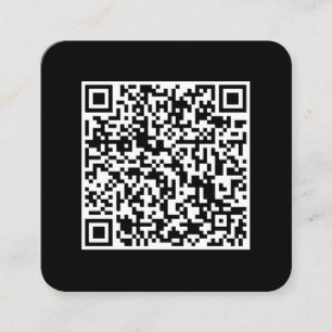 Cartão De Visita Quadrado Código QR - Mídia social - Preto e branco modern