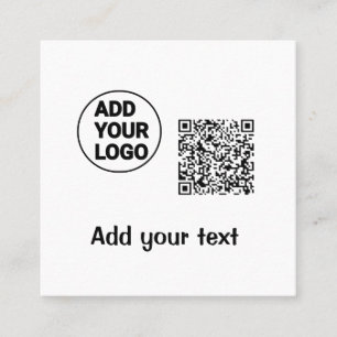 Cartão De Visita Quadrado Código QR minimalista simples adicionar logotipo n