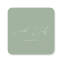 Código QR Minimalista Verde Salvia Escrito à Mão