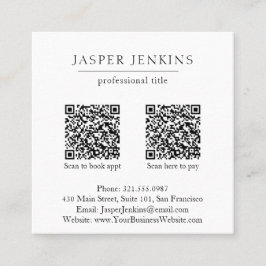 Cartão De Visita Quadrado Código QR Mínimo Moderno Elegante Simples