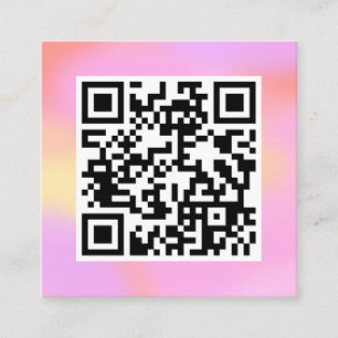 Cartão De Visita Quadrado Código QR Moderno Bonito Pastel Rosa Boho Feminina