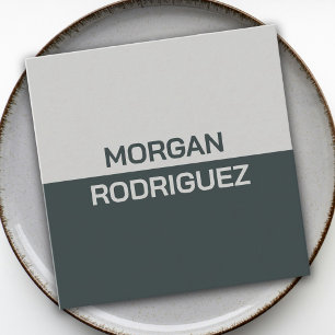 Cartão De Visita Quadrado Código QR moderno da cinza verde pastel minimalist