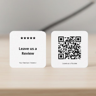 Cartão De Visita Quadrado Código QR para Deixe-nos uma Avaliação