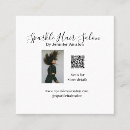 Cartão De Visita Quadrado Código QR para pequenas empresas do salão de cabel
