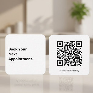 Cartão De Visita Quadrado Código QR para Reservar sua Próxima Consulta