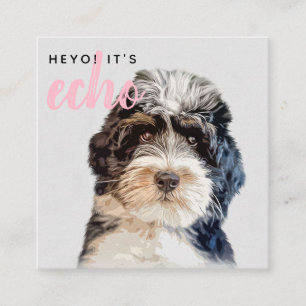 Cartão De Visita Quadrado Código QR personalizado de digitalização dupla de