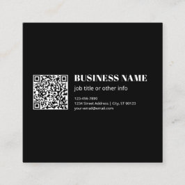 Cartão De Visita Quadrado Código QR personalizado e texto retrô-moderno edit