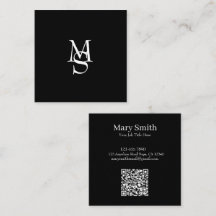 Código QR personalizável de monograma minimalista