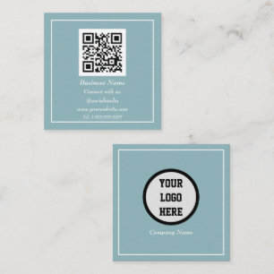 Cartão De Visita Quadrado Código QR profissional - Digitalizável Dusty Blue
