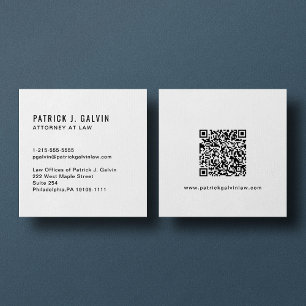 Cartão De Visita Quadrado Código QR profissional mínimo