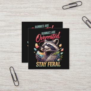 Cartão De Visita Quadrado Coelhinhos São Superestimados Fique Feral