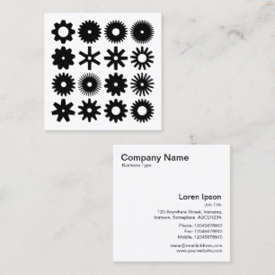Cartão De Visita Quadrado Cogs - Preto em Branco
