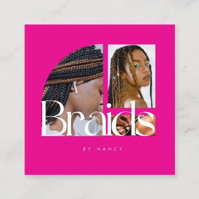 Cartão De Visita Quadrado Colagem de Fotografias Salônicas de Travagem de Ca (Frente)