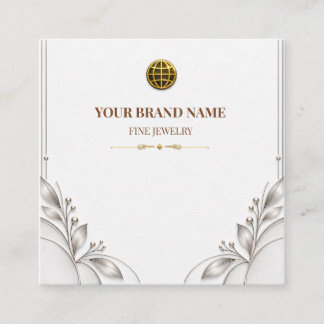 Cartão De Visita Quadrado Colar de Cartão Quadrado Branco Minimalista Modern