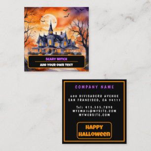 Cartão De Visita Quadrado Coleção de outono de Halloween Trendy Pumpkin
